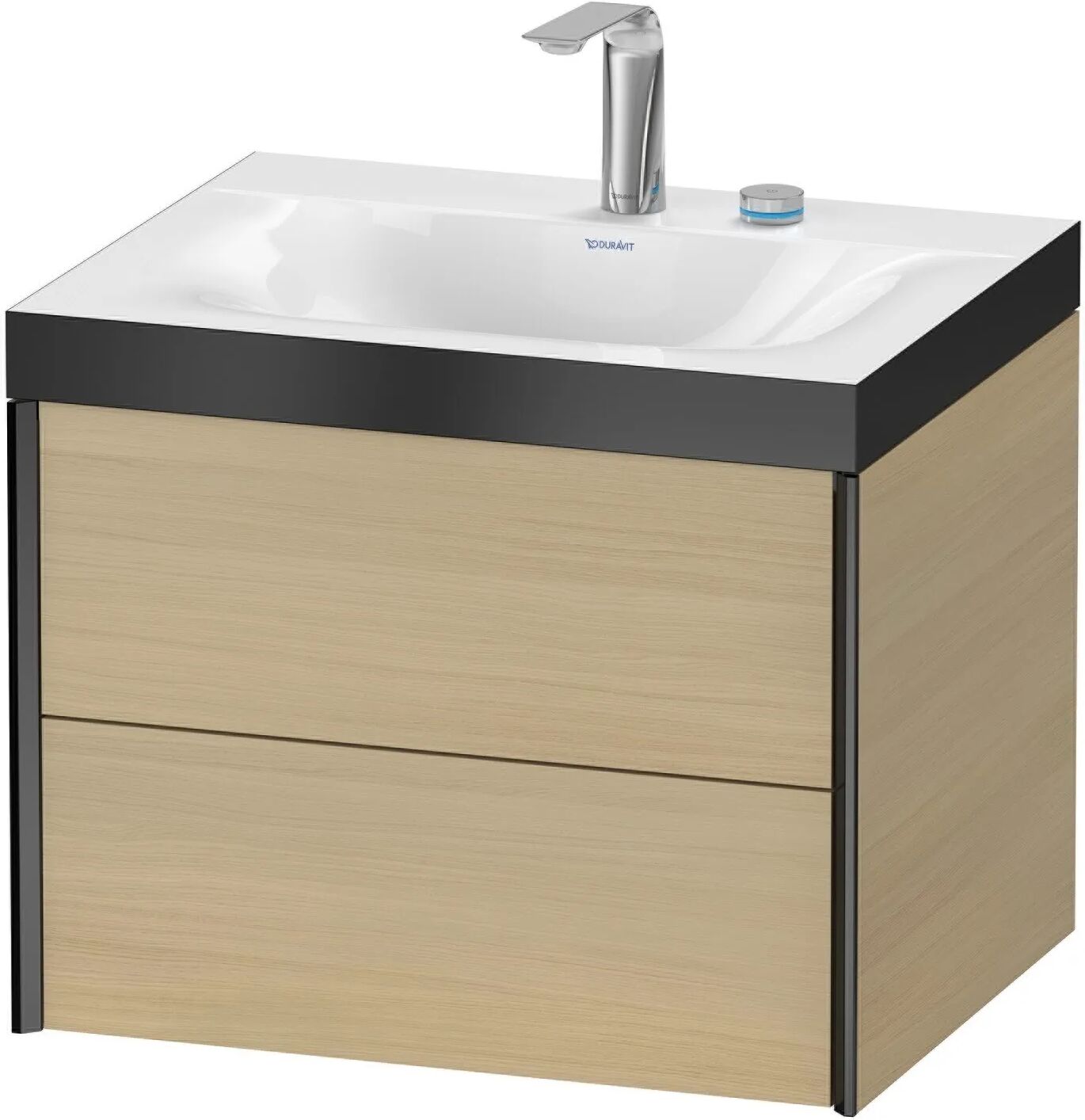 Duravit XViu Möbelwaschtisch 60 x 48 cm c-bonded mit 2 Hahnlöchern, wandhängend mit 2 Auszügen   mediterrane eiche (echtholzfurnier) XV4614EB271P