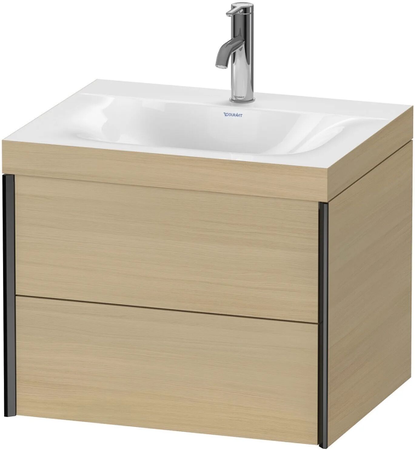 Duravit XViu Möbelwaschtisch 60 x 48 cm c-bonded mit 1 Hahnloch, wandhängend mit 2 Auszügen   mediterrane eiche (echtholzfurnier) XV4614OB271C