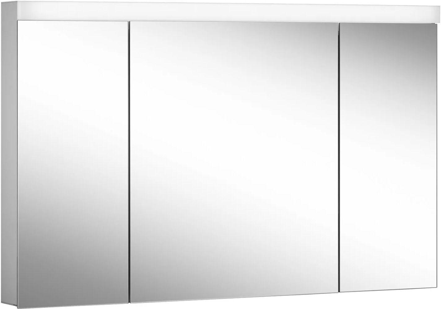 Kronenbach Moon 2.0, 4000K LED-Spiegelschrank 119,5 cm mit 3 Türen und Steckdosen unten Moon 2.0 B: 119,5 T: 13,5 H: 74,8 cm aluminium exoliert