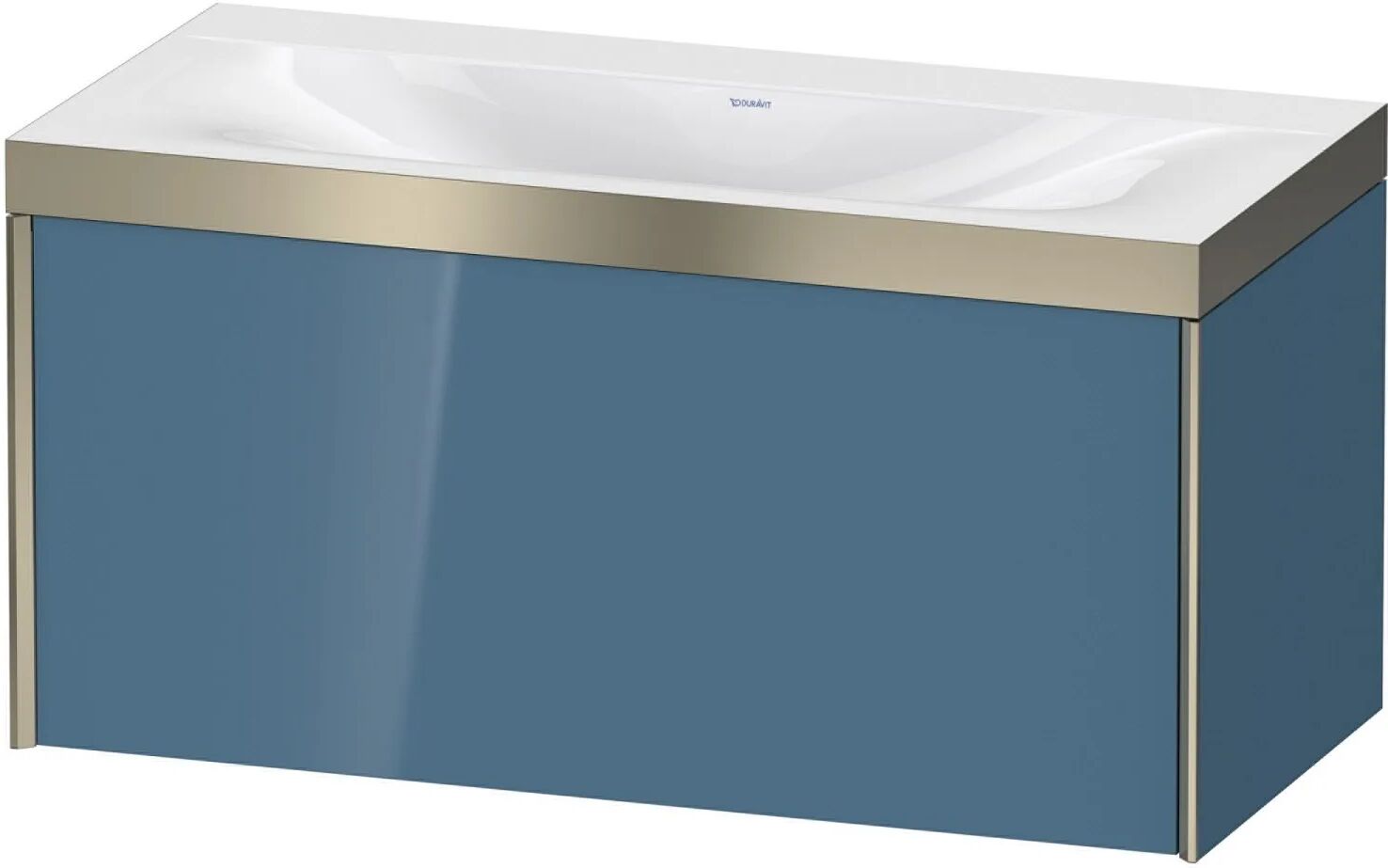 Duravit XViu Möbelwaschtisch 120 x 48 cm c-bonded ohne Hahnloch, wandhängend mit 1 Auszug   stone blue hochglanz (lack) XV4612NB147C