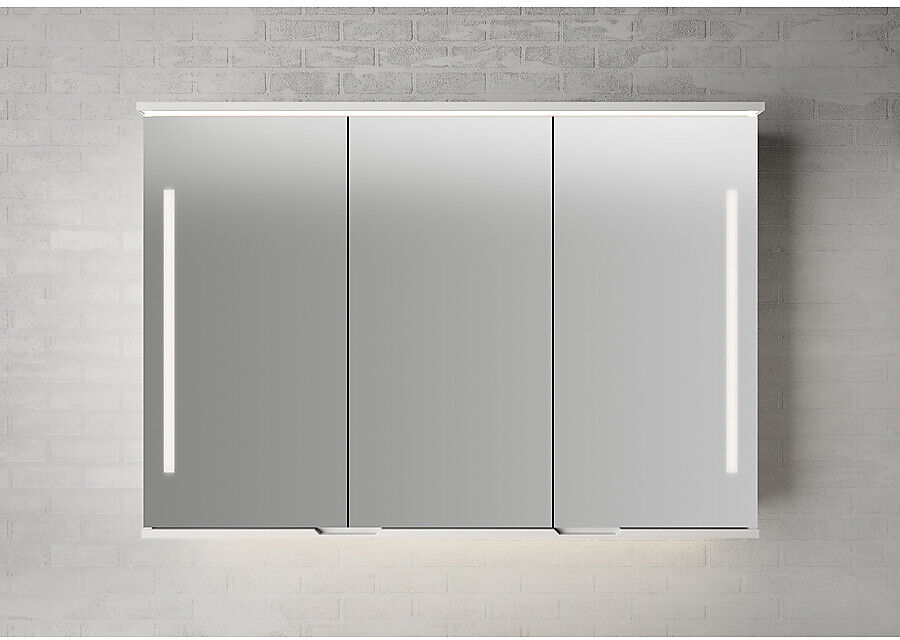 Linn Bad Sogn Speilskap M/led-lys 120x84x18 Cm, Hvit Matt