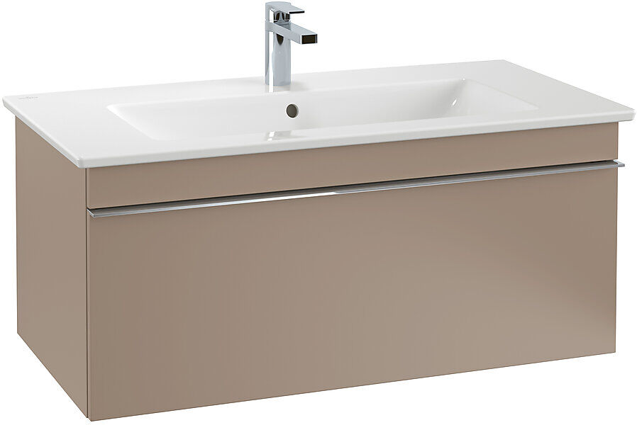 Villeroy & Boch V&b Venticello Servantskap M/1 Skuff 953x420 Mm, Hvit Høyglans/glass/krom