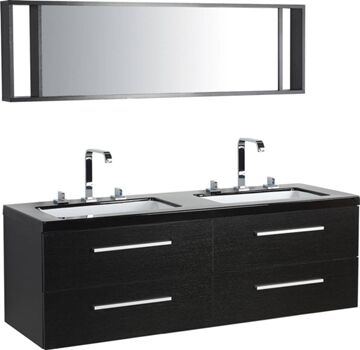 Beliani Conjunto de Mobiliário WC Malaga (Preto - MDF - 48x140x59 cm)