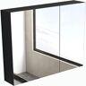 KOHARA Mirror Cabinet Full Mirror Mirror Cabinet Bathroom Mirror Cabinet Home Wall Mounted Mirror with Shelf Black Mirror Cabinet