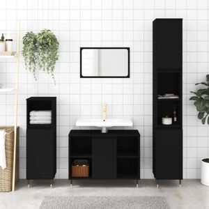Vidaxl Bathroom Cabinet Sonoma Oak 30X30x100 Cm Engineered Wood black