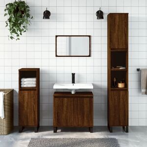 Vidaxl Bathroom Cabinet Black 30X30x190 Cm Engineered Wood brown