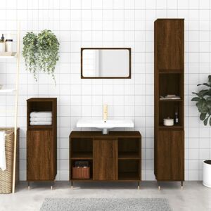 Vidaxl Bathroom Cabinet Sonoma Oak 30X30x100 Cm Engineered Wood brown