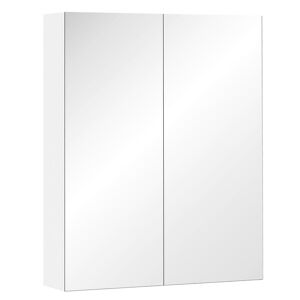 HOMCOM Wall Mount Mirror Cabinet Storage Bathroom Cupboard Double Door