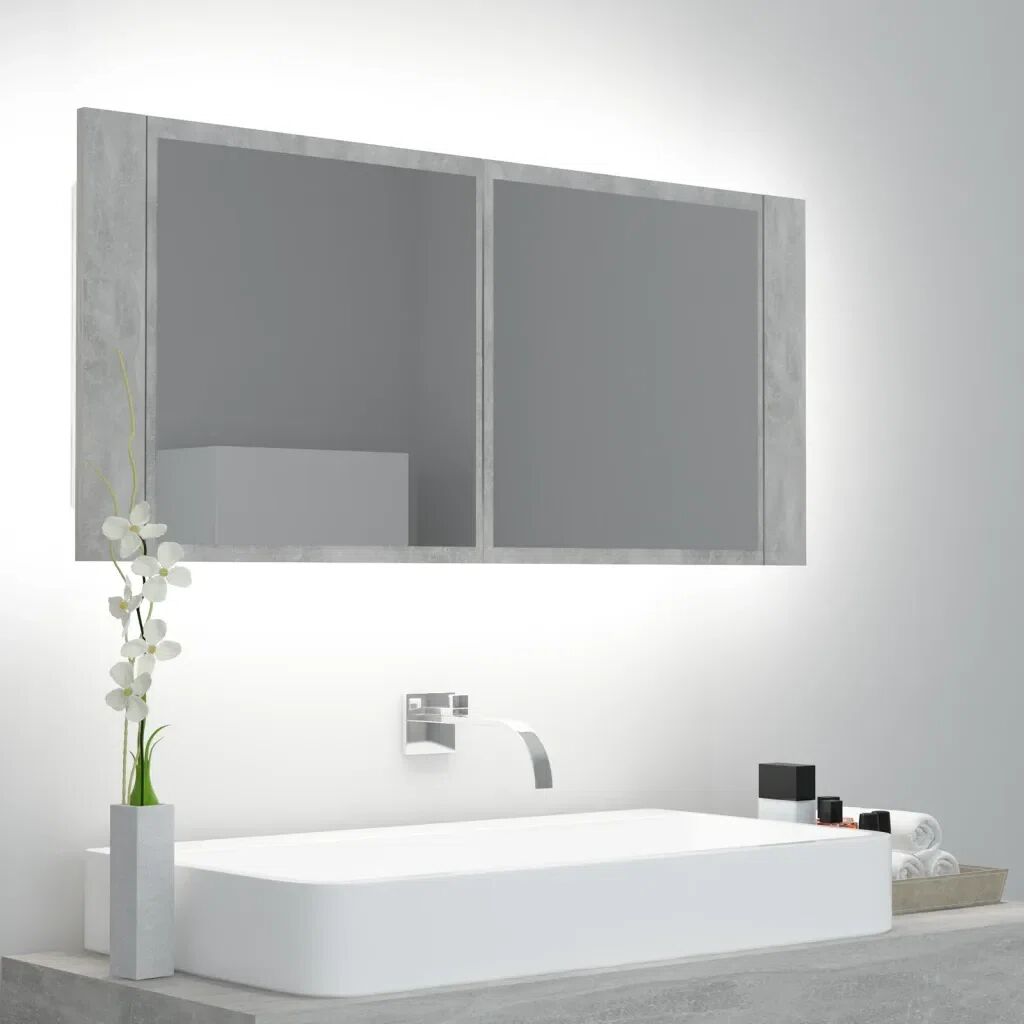Photos - Other sanitary accessories Cabinet Ebern Designs LED Bathroom Mirror  Acrylic gray/black 4.5 H x 10.0 