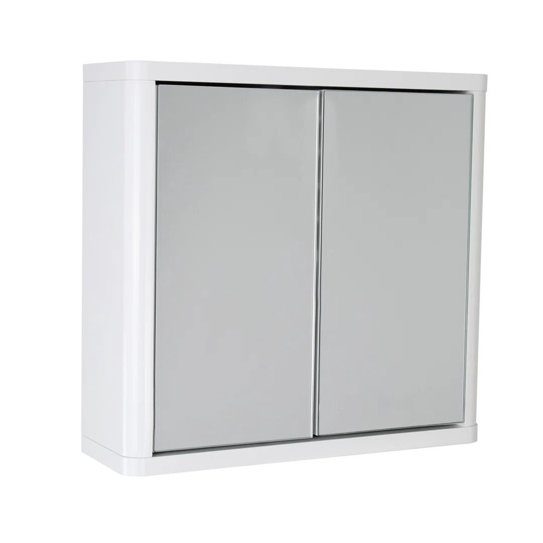 Photos - Other sanitary accessories 17 Stories Kennia 420mm x 400mm Surface Mount Mirror Cabinet brown/white 4