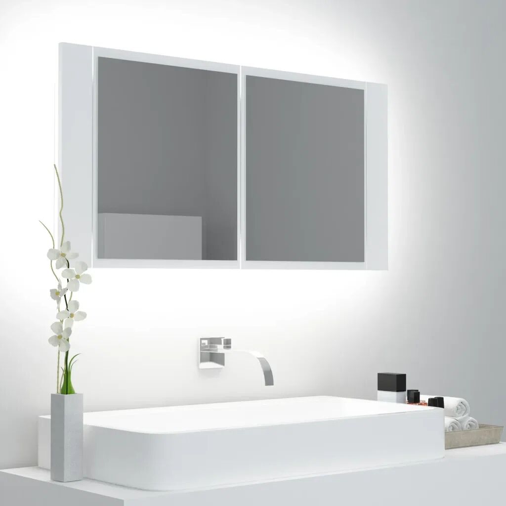 Photos - Other sanitary accessories Cabinet Ebern Designs LED Bathroom Mirror  Acrylic white/black 4.5 H x 9.0 