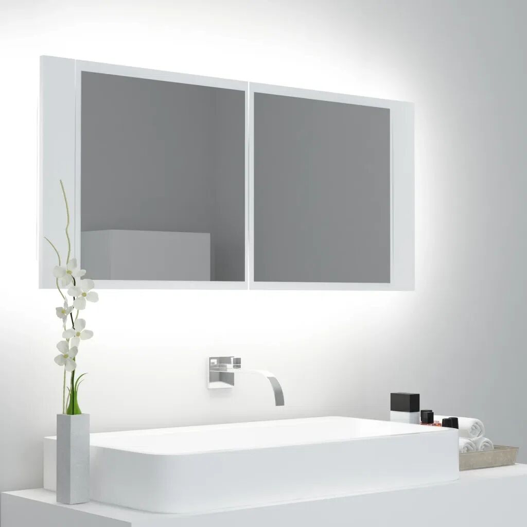 Photos - Other sanitary accessories Cabinet Ebern Designs LED Bathroom Mirror  Acrylic white/black 4.5 H x 10.0 