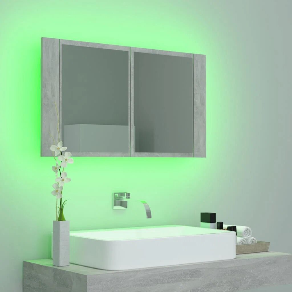 Photos - Other sanitary accessories Cabinet Ebern Designs LED Bathroom Mirror  Acrylic gray/black 4.5 H x 8.0 W 