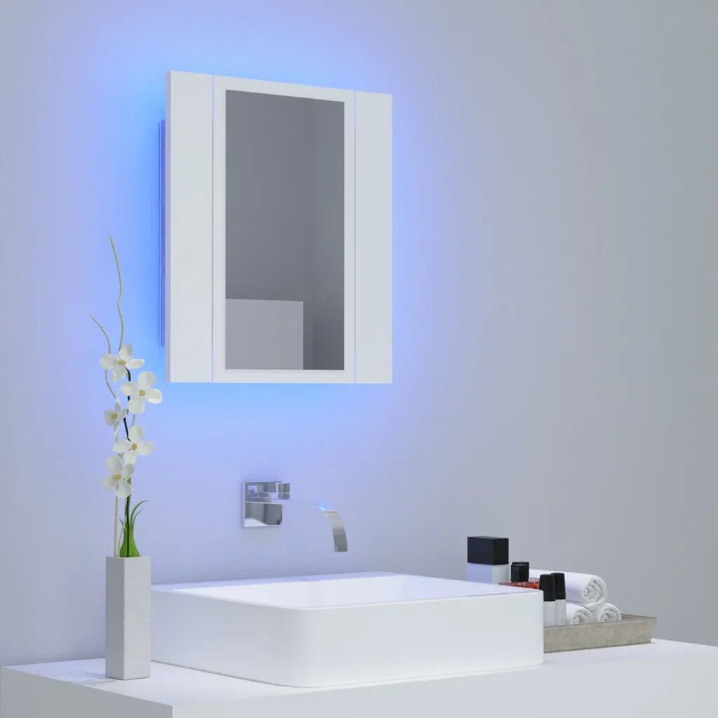 Photos - Other sanitary accessories Cabinet Ebern Designs LED Bathroom Mirror  40x12x45 cm Acrylic white 4.5 H 