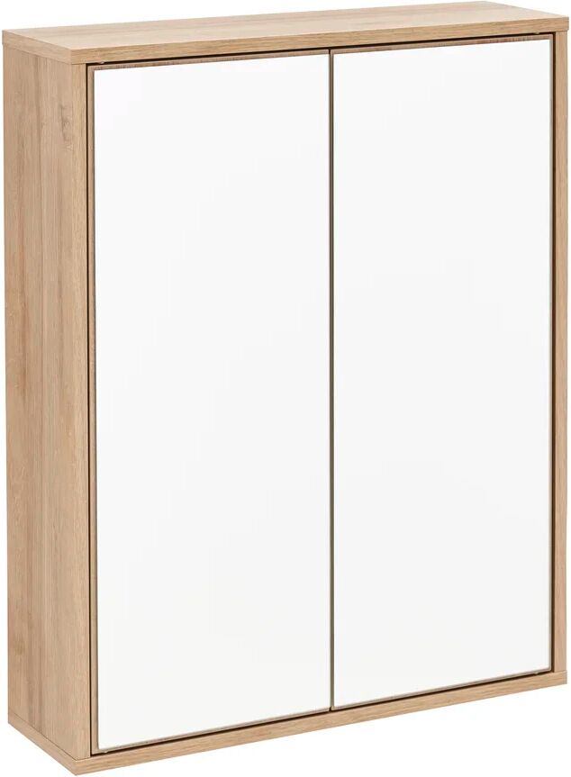 Photos - Other sanitary accessories Fackelmann Finn 630mm W 770mm H Medicine Cabinet Mirror white/brown 77.0 H 