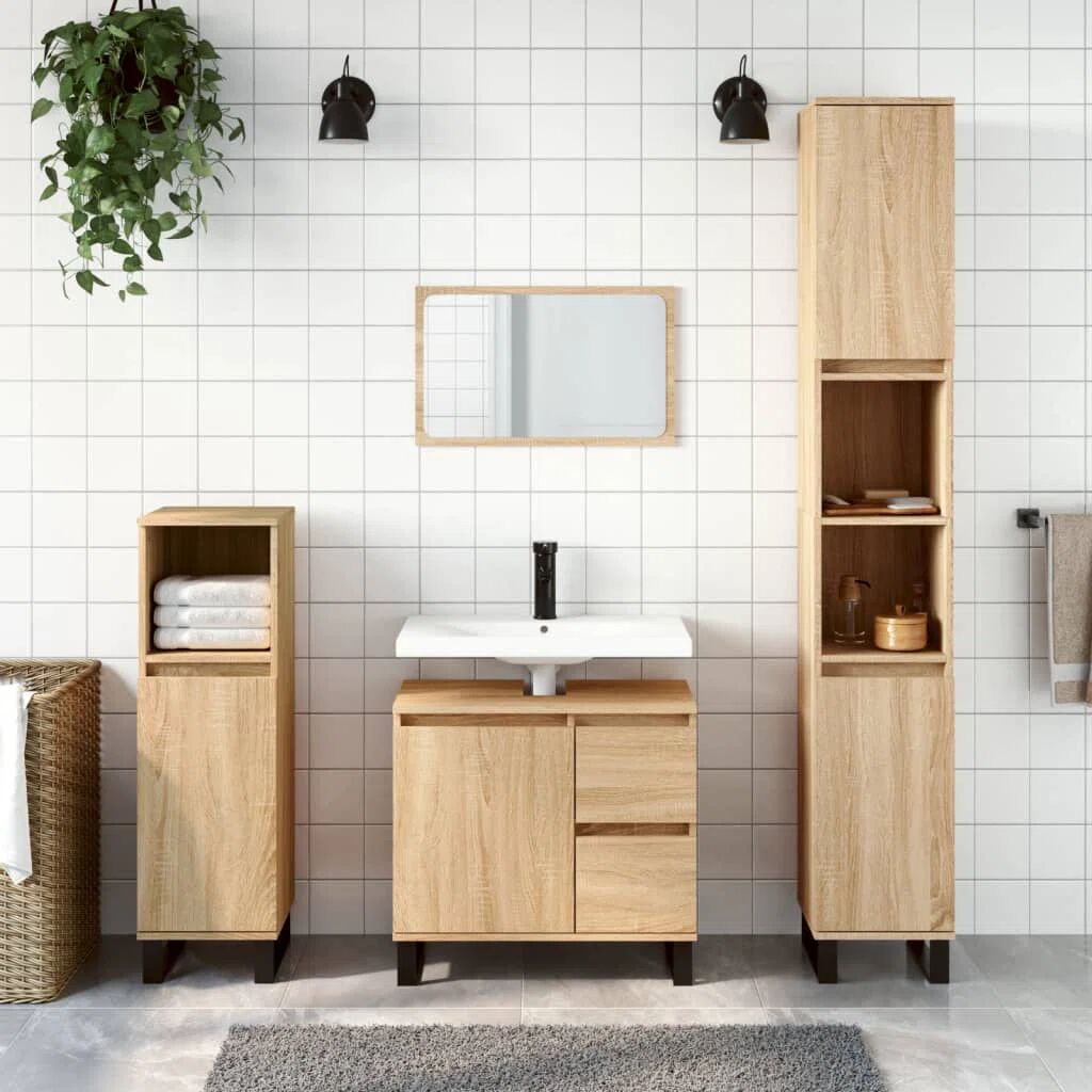 Photos - Other sanitary accessories VidaXL Bathroom Cabinet Brown Oak 65X33x60 Cm Engineered Wood 