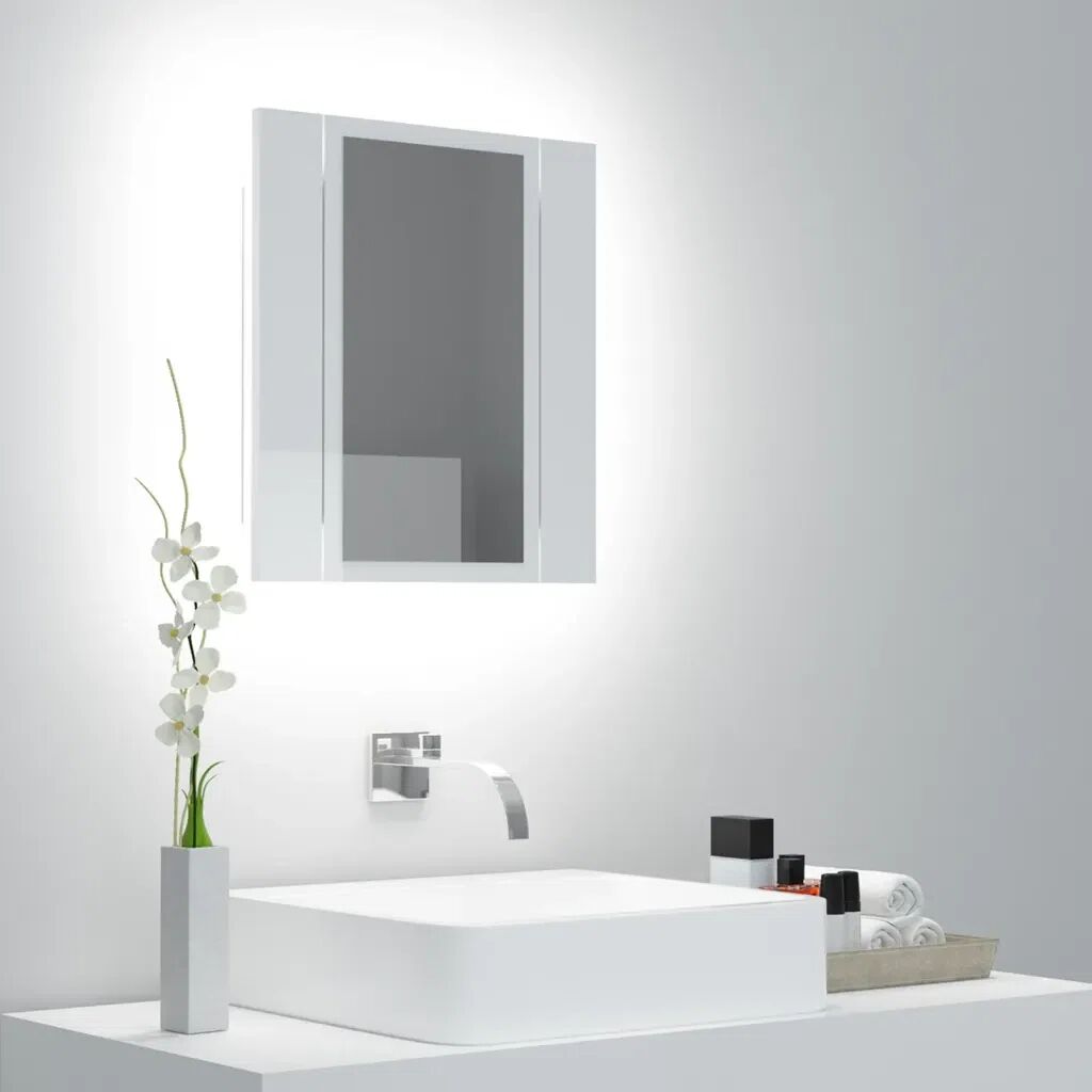 Photos - Other sanitary accessories Cabinet Ebern Designs LED Bathroom Mirror  40x12x45 cm Acrylic white 4.5 H 