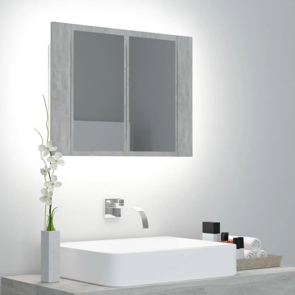Photos - Other sanitary accessories Cabinet Ebern Designs LED Bathroom Mirror  Acrylic gray/black 4.5 H x 6.0 W 