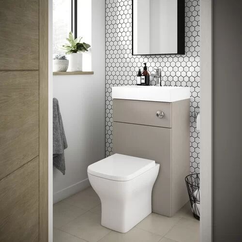 Nuie 503mm Two-In-One Wash Basin & Toilet Unit Nuie Vanity Unit Colour: Grey  - Size: 89cm H X 50cm W X 36cm D