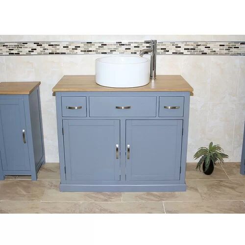 August Grove Jovanny Solid Oak 100mm Free-Standing Vanity Unit August Grove