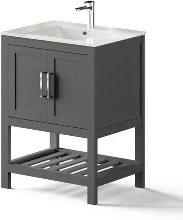 Brayden Studio Shackleford 600mm Free-standing Single Vanity Unit Brayden Studio Vanity Unit Colour: Anthracite