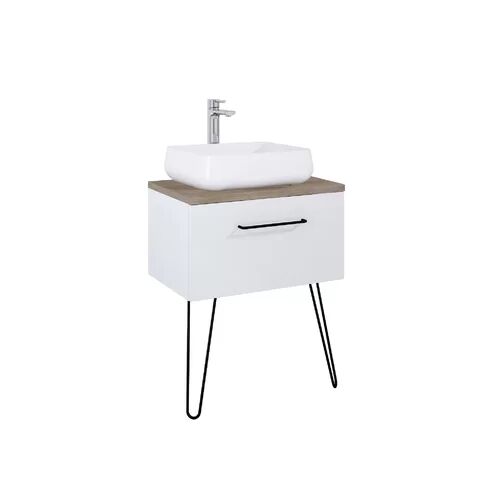 Latitude Run Annica 704mm Free-standing Single Vanity Unit Latitude Run Vanity Unit Colour: White  - Size: 40cm H x 120cm W x 1.8cm D