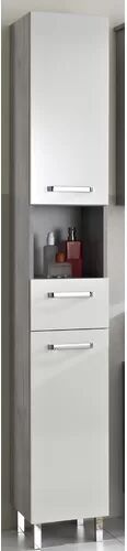 Quickset Hanau 30 x 196cm Free Standing Tall Bathroom Cabinet Quickset  - Size: 195cm H X 30cm W X 33cm D