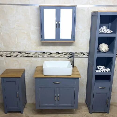 August Grove Birkenhead Solid Oak 750mm Wall Hung Single Vanity Unit August Grove  - Size: 198.1cm H x 76.2cm W x 4.4cm D