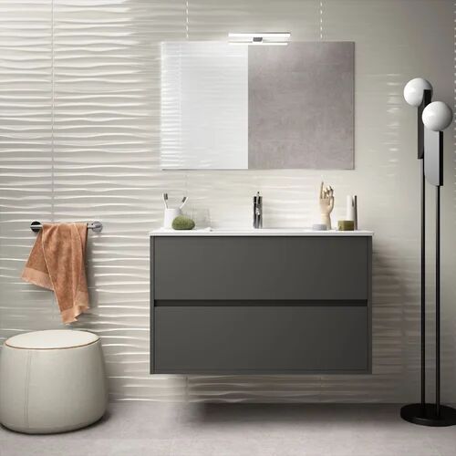 17 Stories Anias 910mm Wall Hung Single Vanity Unit 17 Stories  - Size: