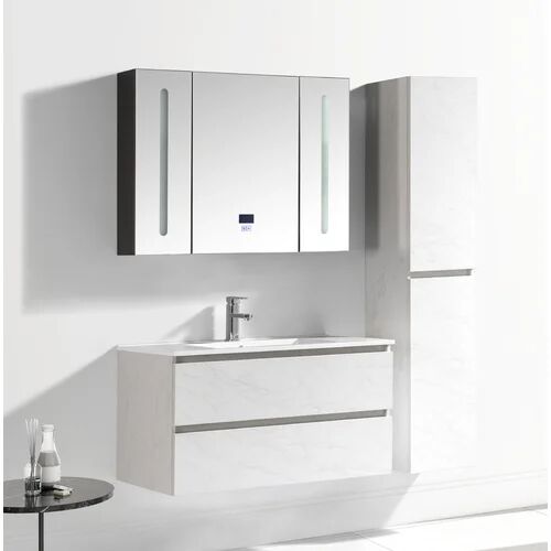 17 Stories Canei 1000mm Wall Hung Single Vanity Unit 17 Stories Vanity Unit Colour: White