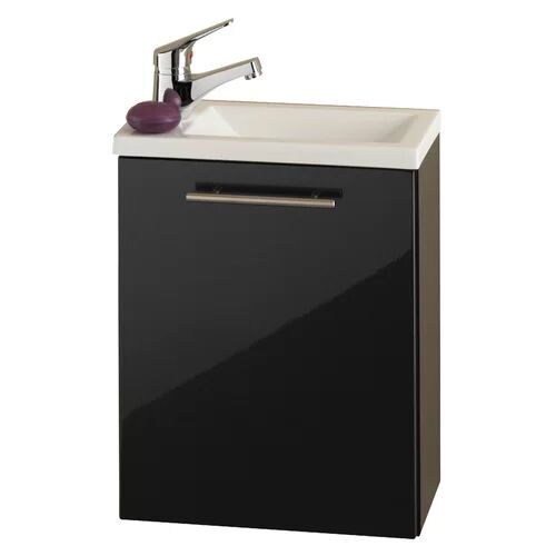 Belfry Bathroom 40cm Wall Mounted Vanity Unit Belfry Bathroom Finish: Hochglanzweiß und Grau  - Size: 50cm H X 40cm W X 22cm D