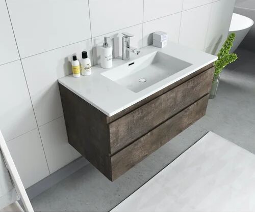 Brayden Studio Clopton 1000mm Wall Hung Single Vanity Brayden Studio Vanity Unit Colour: Stone Ash  - Size: Runner 70 x 1432cm