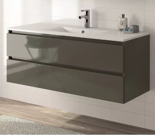 Ivy Bronx Morehouse 1200 mm Bathroom Furniture Suite Ivy Bronx Furniture Finish: Grey  - Size: 11cm H X 6cm W X 4cm D