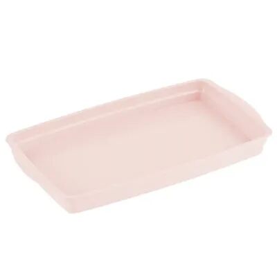 mDesign Plastic Bathroom Vanity Storage Organizer Tray Holder - Light Pink, Med Pink