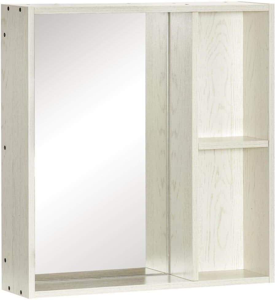 kleankin 24.75 in. W x 25.5 in. H Rectangular White Surface Mount Medicine Cabinet without Mirror