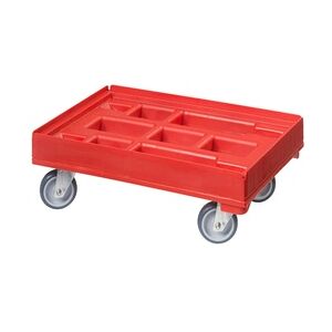 Hygiene Transportroller für Kisten 60 x 40 cm mit 4 Lenkrollen in rot