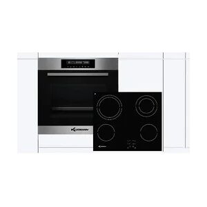 Backofen-Set KO609TCX + KVC600, 1-fach-Teleskopauszug, Easy-To-Clean-Emaille, 9 Funktionen, Touch, Umluft, Grill, Edelstahl, Teleskopauszug, Timer