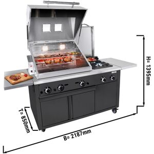 GGM Gastro - Unite de gril - Cuisine BBQ professionnelle - Noir Noir / Argent