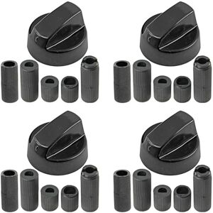 Spares2go Boutons de commutateur de commande noir universel pour toutes les marques de four, cuisinière et plaques de cuisson (Lot de 4) - Publicité