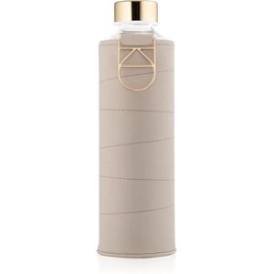 Equa Mismatch glass water bottle + faux leather case colour Beige 750 ml