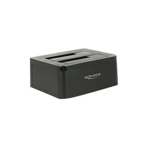 Delock Dual Docking Station SATA HDD > USB 3.0 with Clone Function - Lagringskontrol - 2.5, 3.5 - SATA 6Gb/s - USB 3.0