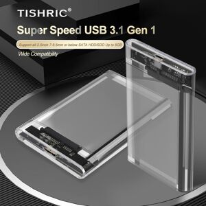TISHRIC ZTP Direct TISHRIC Transparent HDD Case Caddy Box HDD Enclosure 2.5 SSD SATA To USB 3.0 Type-C 3.1 Adapter External Hard Drive Box
