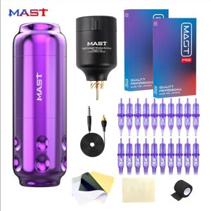 Kit de Machine à moteur sans balais personnalisé avec capteur de mât, avec batterie adaptateur Rechargeable, stylo de tatouage à course de 4.0mm, ensemble de cartouches Mast Pro