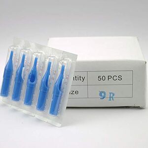 LYY-tattoo 50 pcs Tattoo jetable Tip Buse, RT Tattoo pointe ronde Tubes, tatouage machine-Blue (9RT) - Publicité