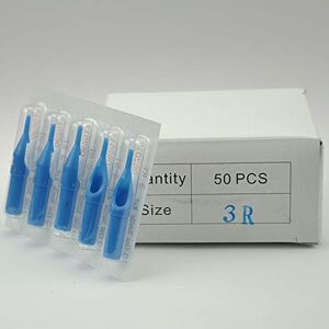 LYY-tattoo 50 pcs Tattoo jetable Tip Buse, RT Tattoo pointe ronde Tubes, tatouage machine-Blue (3RT) - Publicité