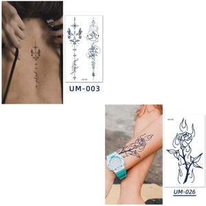 Goodnews 2/1 Sheets Semi Permanent Realistic  Tattoos Herbal Tattoos for Women's Instant Back Tattoos Long Lasting