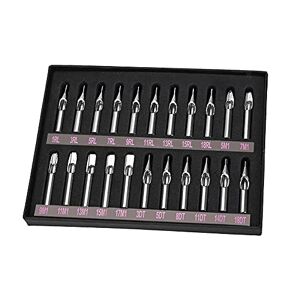 WMLBK Tattoo Stainless Steel Tip Kits, 22pcs Tattoo Tips Stainless Steel, Assorted Round Diamond Flat/Magnum Tip RT DT FT Tattoo Steel Nozzle Tips Tubes for Coil Tattoo Machine Tattoo Supplies