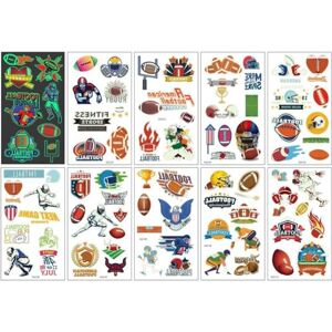 Bemvp 10 Sheets/set Cartoon Football Temporary Tattoos Tattoo Stickers Waterproof Fake Tattoo for Party Supplies