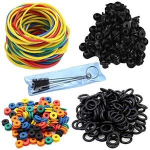 Tattoo Machine Parts - SOTICA 400pcs Silicone Tattoo Machine Parts Tattoo O-Rings Tattoo Rubber Bands Tattoo Colorful Grommets Tattoo Nipples & Cleaning Brush Set for Tattoo Kit Tattoo Supplies