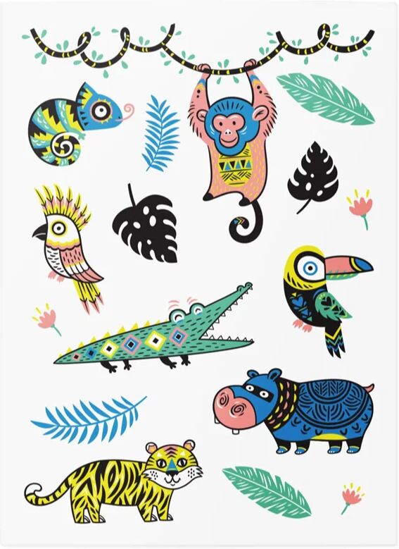 TATTonMe Temporary Tattoos Jungle tattoo for children waterproof 3 y+ 1 pc